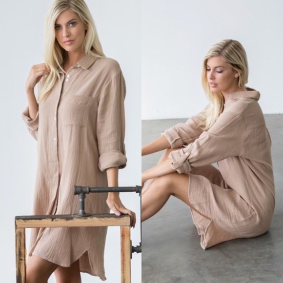 LAST • Beachy Blue Shirt Dress - Picture 8 of 8